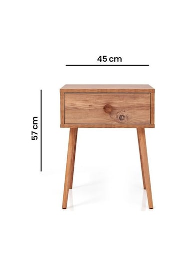 Just Home Mila Tek Çekmeceli Komodin - Atlantik Çam Atlantik Çam