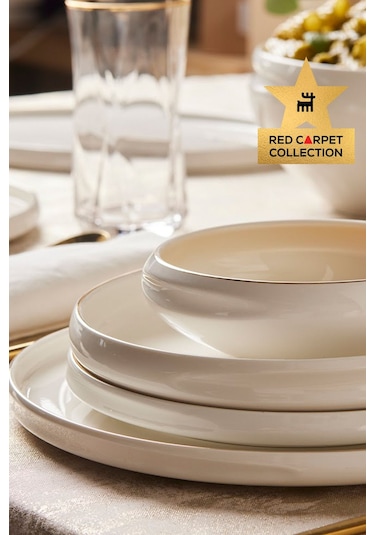 Karaca  Red Carpet Collection Streamline Sunset Porselen 59 Parça 12 Kişilik Yemek Takımı Gold