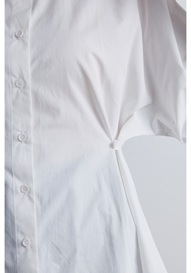 Bel Ayarlamalı Gömlek Ekru Ekru