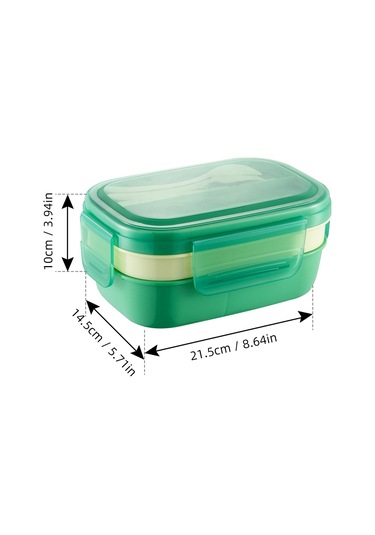 Springsun Yeşil Pp5 1.9l 8 Bölmeli Leak-proof Bento Kutusu, Mikrodalga Uyumlu, Çamaşır Makinesi Güvenli, Çocuk-öğrenci-çalışanlar İçin, Çatal-kıyma- Kaşık Dahil, Yemek Saklama Kutusu Yeşil