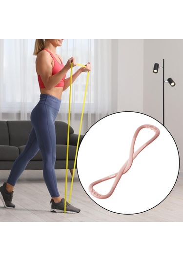 Suntek 8 Saplı Direnç Bandı Taşınabilir Egzersiz Antrenman Pembe 35 Lbs