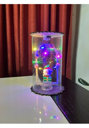 Yılbaşı Noel Temalı Led Işıklı Cam Fanus 0