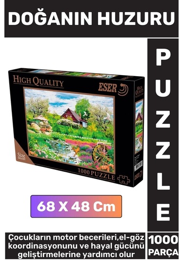 Premium Eğlenceli El Göz Koordinasyonu Motor Becerisi Geliştirici 1000 Parça Puzzle Doğanın Huzuru