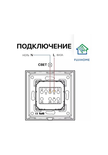 Fujıhome Cam Çerçeveli Tek Tuşlu Anahtar 222770961