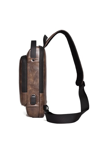 Sones Weıxıer X318 Tek Omuzlu Çapraz Askılı Erkek Su Geçirmez Hırsızlığa Karşı Küçük Sırt Çantası Koyu Kahverengi