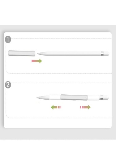 Apple Pencil 1-2 Nesil Pro Usb-c Uyumlu Soft Yumuşak Silikon Kalem Tutucu Zarif Ve Rahat Kullanım Beyaz