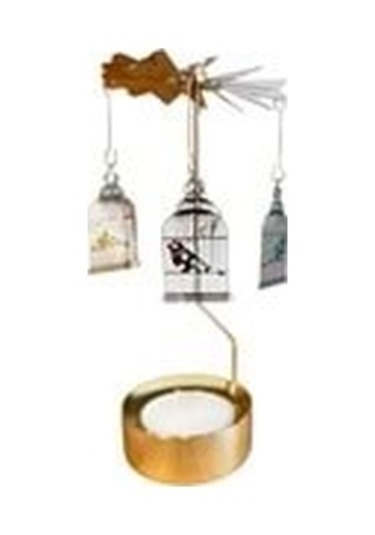 Isı İle Dönen Mumluk Bülbül Altın Kafeste Modeli, Dekoratif