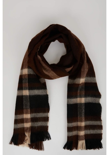 DeFacto Erkek Kareli Dokuma Atkı C8263AX24WNBN207