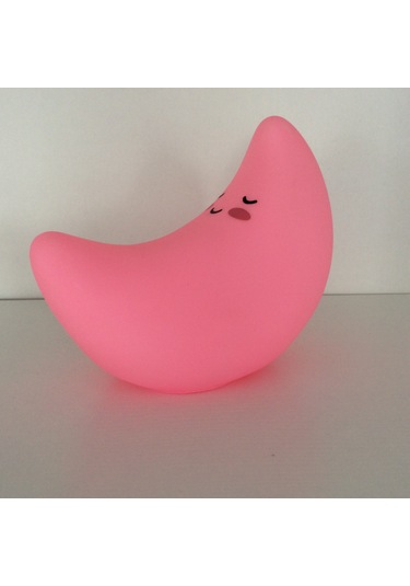Ay Figürlü Gece Lambası Pembe Çok Renkli