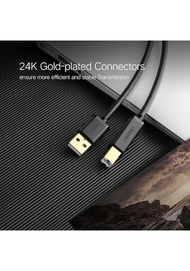 Ugreen Usb 2.0 Altın Kaplama Yazıcı Kablosu Veri Kablosu, Canon, Epson, Hp İçin, Kablo Uzunluğu: 1,5m