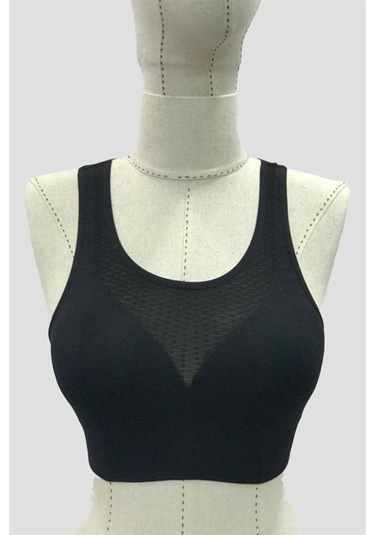 Emay 4027 Seamless Tül Pedli Toparlayıcı Sütyen Korse Siyah