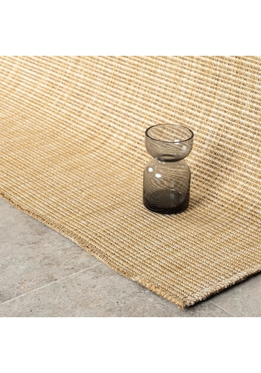 Düz Jüt Görünümlü Hasır Dokulu Modern Halı - L663bjbo Bej