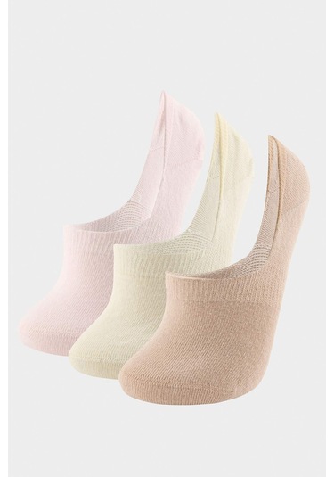Defacto Kadın Görünmez 3lü Pamuklu Babet Çorap T6922aznspn2 Pembe
