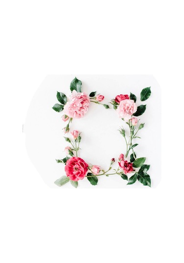 Yuvarlak Gül Desenli Duck Kumaş Masa Örtüsü 150x150 Cm Çok Renkli