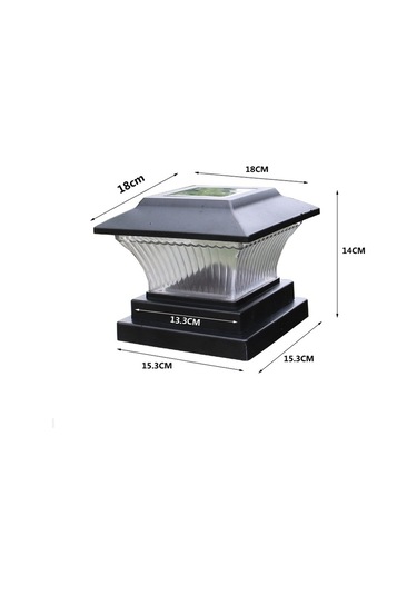 Cbtx Bahçe Aydınlatma Açık Güneş Sütun Lambası Ip44 Su Geçirmez Bahçe Çit Işık Güneş Sokak Lambası Siyah Kabuk + Sarı Sıcak Işık