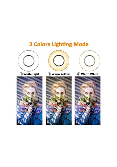 360 Dönerli Esnek Kademeli Telefon Tutucu Masa Lambası Led Işıklı Ring Ligh