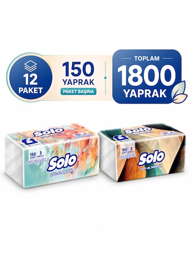 Solo Çek-Al Mendil 12 x 150'li