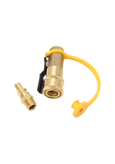 Moveevo Brass Propane Quick Connect Adapter Seti - 1/4" Hızlı Bağlantı Ve Kapatma Valfi İle 3/8" Dahili Dişli Regülatör Dönüştürücü - Kamp, Bbq Ve Dış Mekan Kullanıma Uygun Diğer