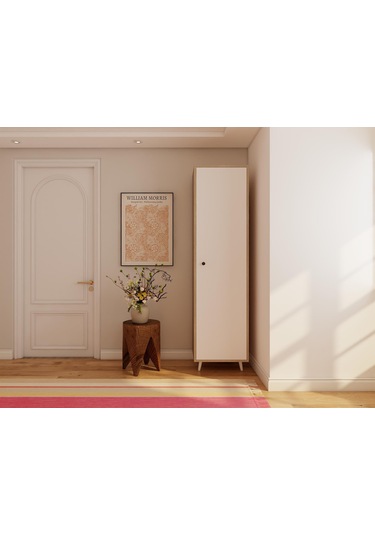 Harput Tek Kapaklı Çok Amaçlı Banyo Dolabı Kotonvizon Vizon