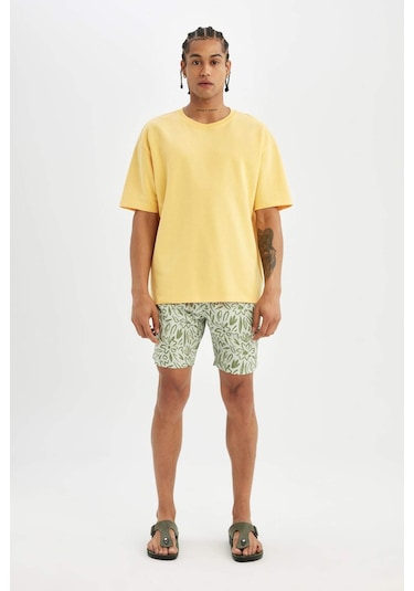 DeFacto Regular Fit Desenli File Astarlı Kısa Boy Deniz Şortu B7547AX24HSGN854 DeFacto Regular Fit Desenli File Astarlı Kısa Boy Deniz Şortu B7547AX24HSGN854