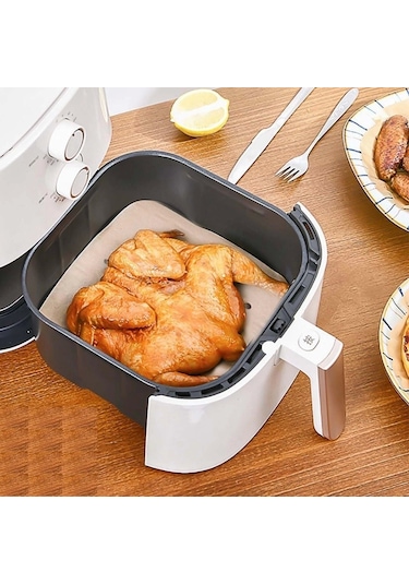 250 Adet Air Fryer Pişirme Kağıdı Tek Kullanımlık Hava Fritöz Yağ Geçirmez Yapışmaz Gıda Pişirme Kağ Çok Renkli