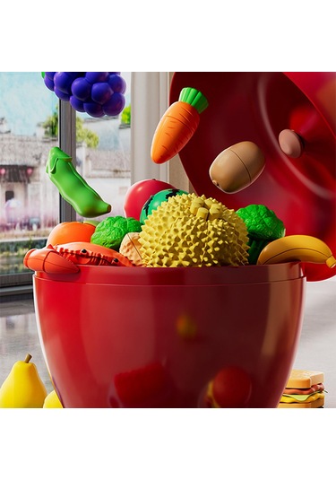 Homyl 3x Küçük Plastik Meyve Kapları Sevgililer Günü Kırmızı