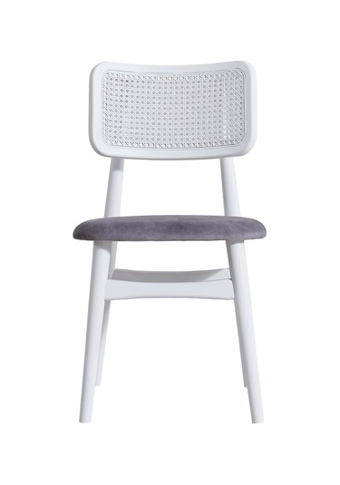 Helios Hazeranlı Ahşap Bohem Sandalye Beyaz - Gri