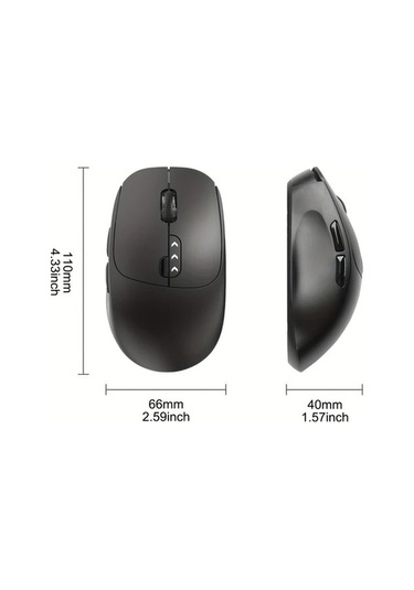 Besthome1 2.4g Kablosuz Black Fare Ergonomik Bilgisayar Faresi Güç Göstergeli Usb Alıcılı Optik Sensör Chromebook Laptop Tablet -