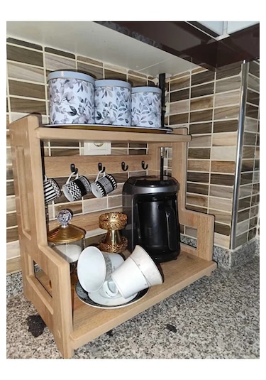 Tezgah Üstü Raf Kahve Köşesi Raf Baharatlık