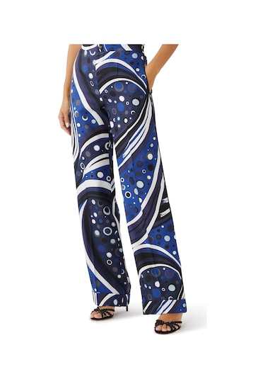 Pucci Şık Ipek Twill Pantolon Navy Multi
