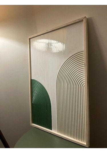 Cıgılwood Green Beıge Belt Ahşap Bohem Tablo
