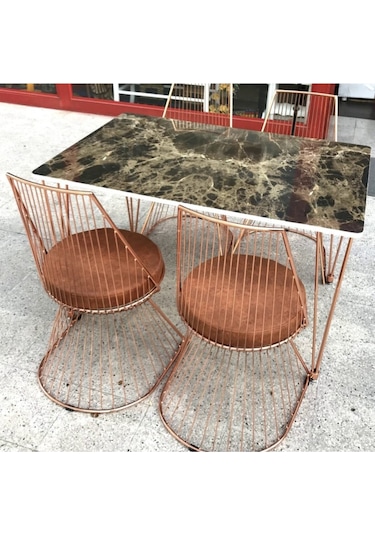 Bengimobilya Masa Tel Sandalye Model Takımı Metal Transmisyon Çelik Nikelaj Ay (526419950)