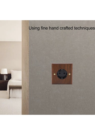 Ranyeek 16a Siyah Ceviz Ahşap Duvar Soketi, Dayanıklı Ve Çevre Dostu, Geleneksel Tarz Elektrik Prizi Ve Anahtar Paneli