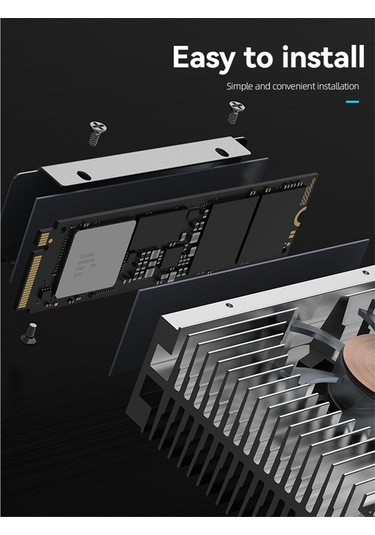 Argb M.2 2280 Ssd Soğutucu 50mm Pwm Çift Fanlı M.2 Ssd Radyatör, B