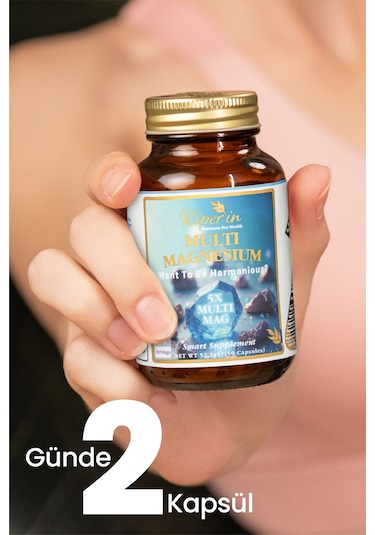 Kiperin 5x Çoklu Magnezyum Taurat, Bisglisinat, Malat, Sitrat, L-treonat 60kapsül Akıllı Gıda Takviyesi
