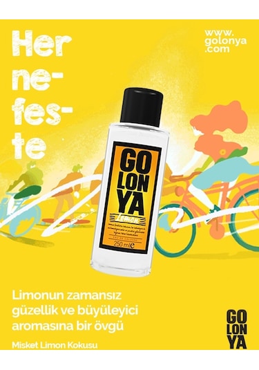 Golonya Misket Limon Kokulu Kolonya Cam Şişe 250 ML