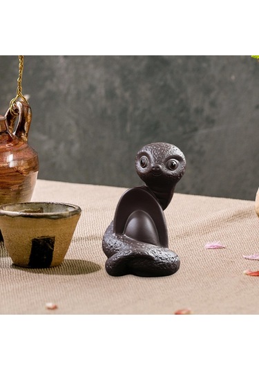 Suntek Çay Evcil Hayvan Dekoratif Ev Dekoru Yılan Heykeli Mor