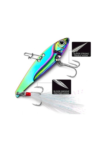 Springsun 5'li Yüksek Titreşimli Sert Metal Parlak Pul Levrek Sudak Alabalık Uzak Atış Olta Yemi