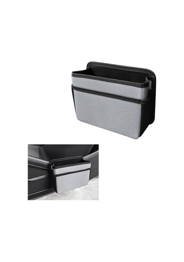 Gri Katlanabilir Çok Amaçlı Araba Çöp Kutusu, Çöp Torbalı Askılı Saklama Kutusu, Ev Ve Ofis İçin Çok Cepli Tasarım