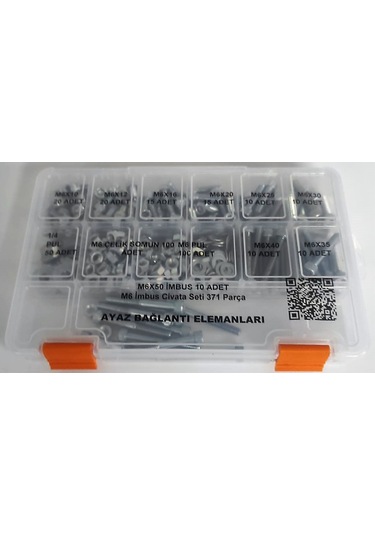 Ayaz M6 Imbus Civata Seti 371 Parça Dın 912 Alyan Dolu Dolu Set