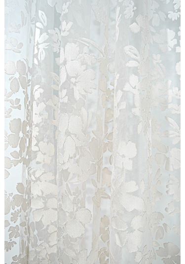 Pannello Tül Perde Beyaz Kahve 140x295 Kahverengi