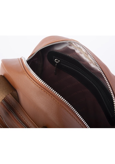 Nas Bag Kadın Çok Gözlü Dönüştürülebilir El Omuz Ve Sırt Çantası Taba Yıkamalı En : 28 Cm Boy :25c M Çok Renkli