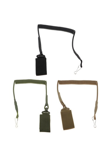 Homyl Taktik Elastik İpi Güvenlik Tasma Anti Kaybetme Siyah Siyah