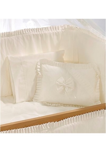 Meltem Kids Bambino Ekru Pamuklu Bebek Uyku Seti 70 x 110 CM Ekru