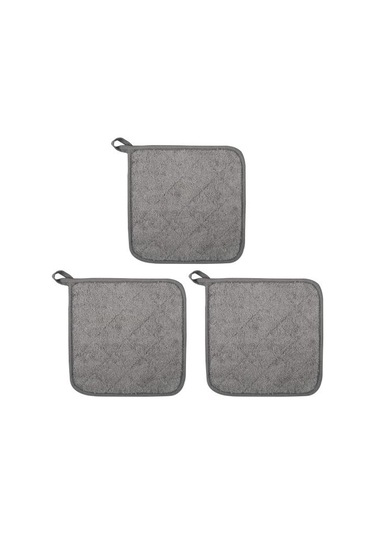 Gri 3 Adet Mutfak Tencere Tutucular Placemats Kolay Temizlenebilir Yeniden Kullanılabilir Isıya Dayanıklı Fırın Tencere Tutucular