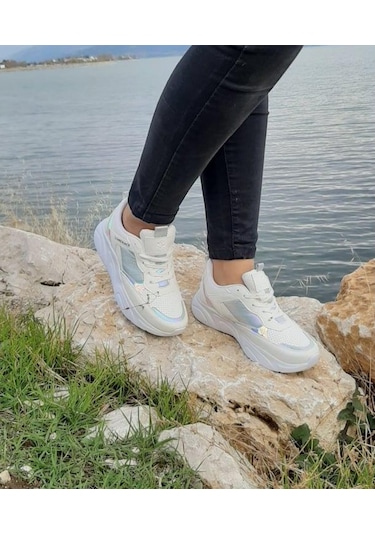 Lumberjack Lılıan, Beyaz Renk Kalın Tabanlı Ortapedik Spor Ayakk - 469620551