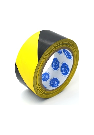 Pvc Yer İşaretleme Bandı 50 MM x 30 M Sarı - Siyah