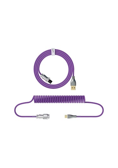Mekanik Klavye İçin Genişletilebilir Usb-type-c Nilon Örgü Kablosu Mor - 2.2m Uzatma Kabiliyeti
