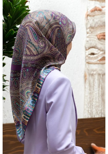 Twill İpek Eşarp Mürdüm-1 - 60776 Mürdüm