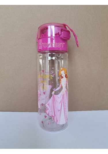 Pipetli Suluk Matara - Kilit Kapaklı Prenses Temalı - 500 Ml